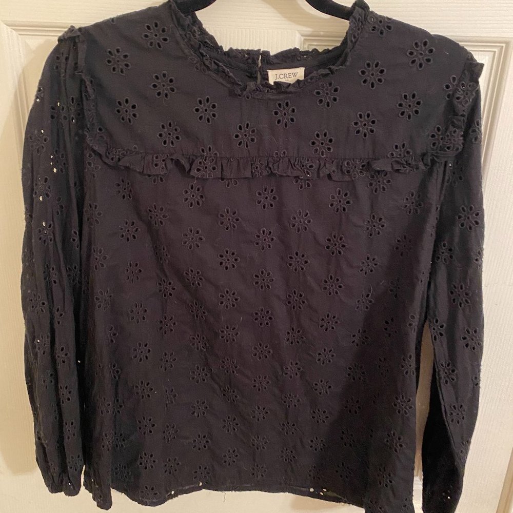J Crew Large Black long sleeve top